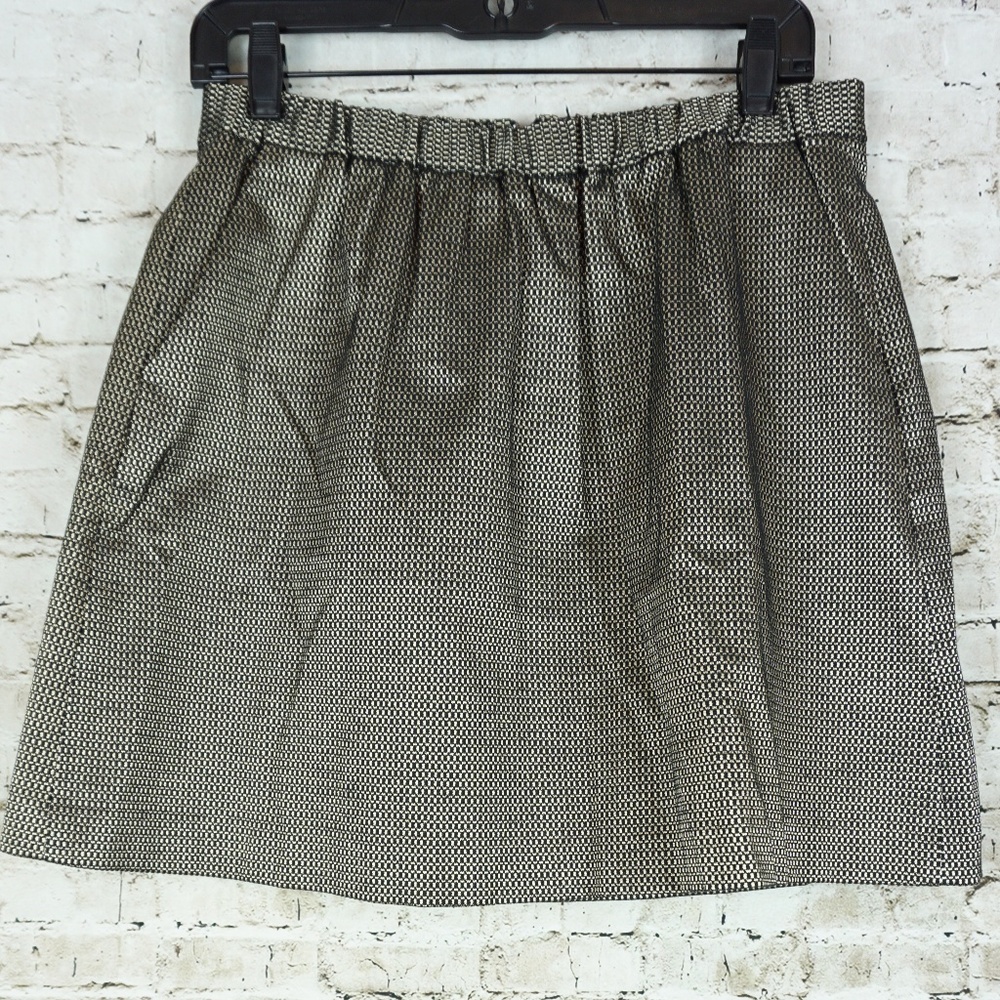 Madewell Jacquard Party Gold Skirt with Pockets